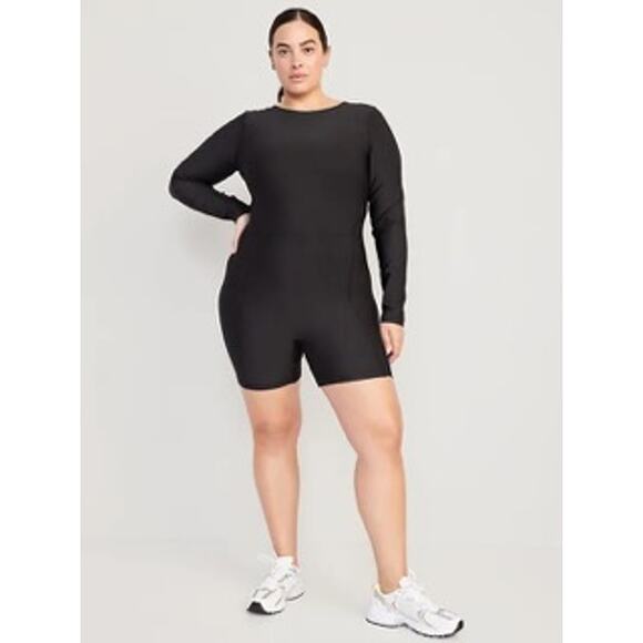 NWT Old Navy XXL PowerSoft Long-Sleeve Bodysuit BlackJack - Picture 1 of 9